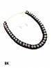 VELVET RHINESTONE NECKLACE EARRING SET